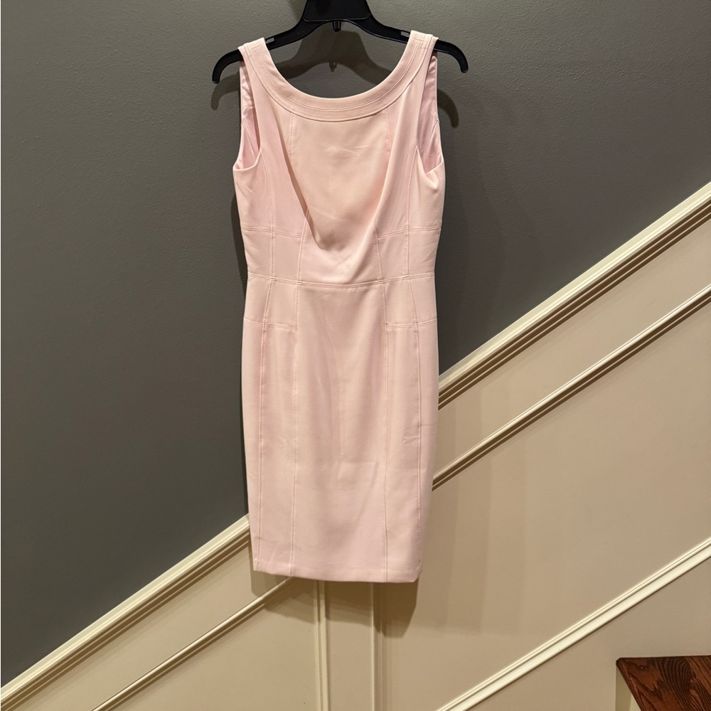 White House Black Market Blush Mini Dress & Clutch
